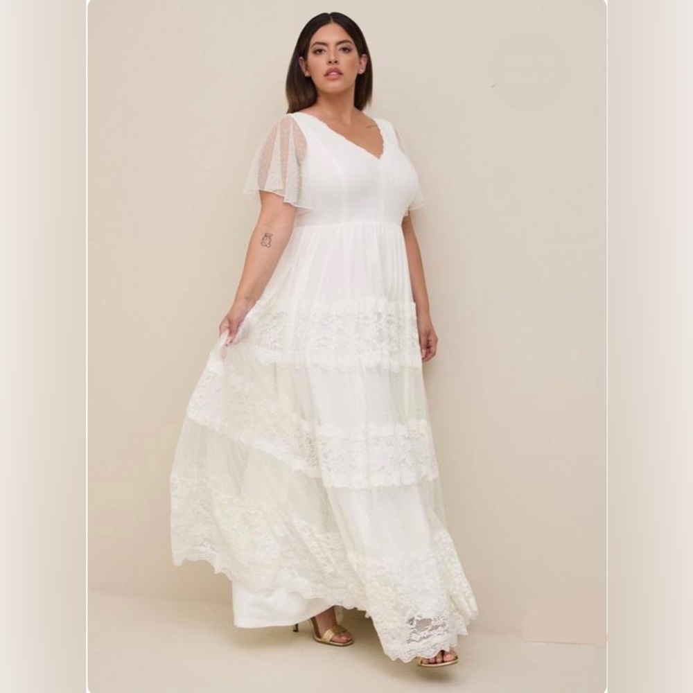 Plus Size Boho Wedding Dress from Torrid Size 30
